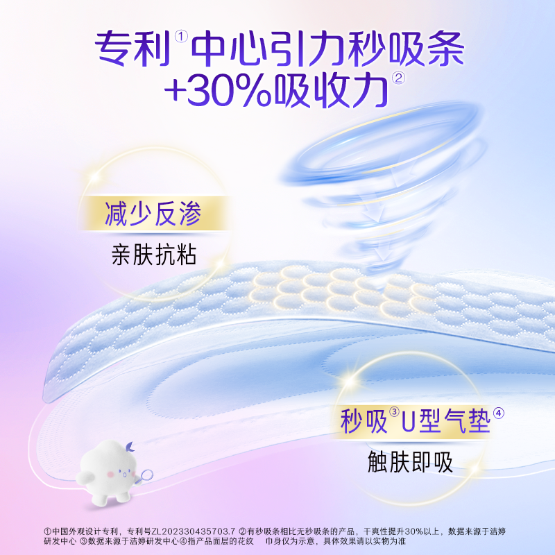 【99元2件】洁婷卫生巾透气双U棉柔日用组合装姨妈巾整箱旗舰店