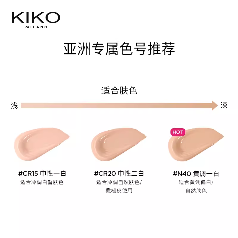 KIKO奶霜气垫意大利正品遮瑕水润持妆防晒SPF50粉底液粉膏cc霜 - 图0