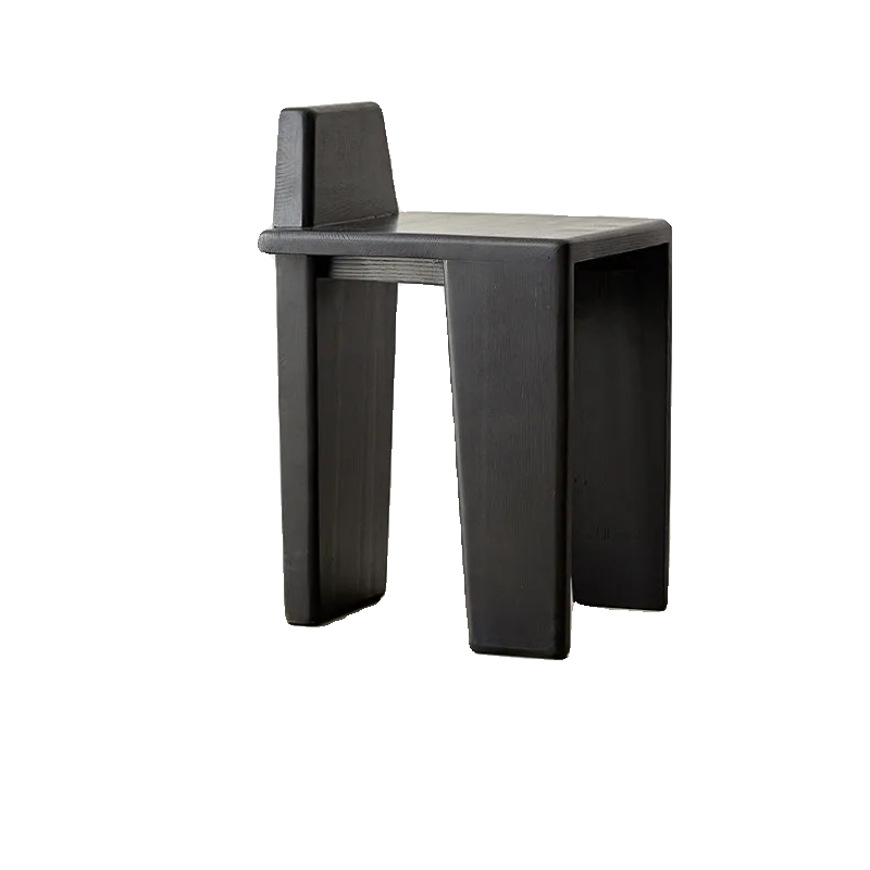 卢克凳中古实木凳子北欧设计餐凳家用侘寂风梳妆凳简约换鞋凳餐椅 - 图3