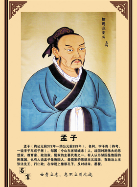 学校教室书房海报孔子画像定制