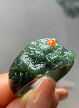 精雕指环亿彩优选情侣玉貔貅龙戒