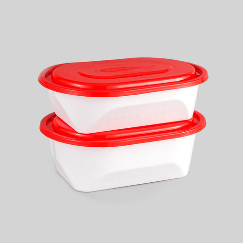 750ml外卖打包盒水果捞盒一次性美式长方形椭圆加厚黑色白色餐盒 - 图2