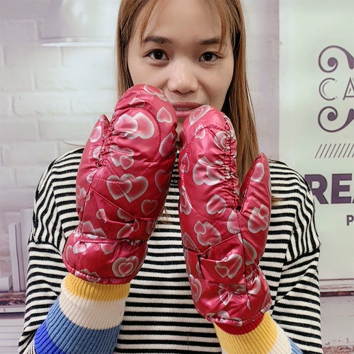 冠师傅 Перчатки с пухом, демисезонный утепленный комплект, удерживающая тепло милая сумка для путешествий, в корейском стиле