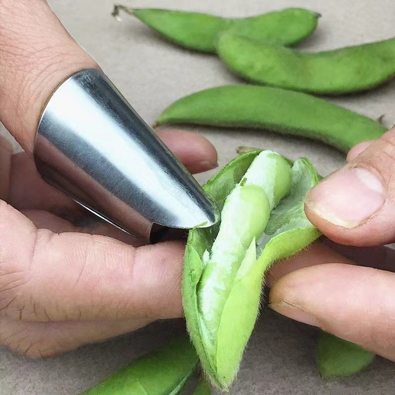 不锈钢摘菜铁指甲护指神器指头保护套指套手指套剥蒜掐毛豆拇指刀 - 图1