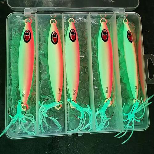 船钓海钓全夜光带鱼铁板刀鱼鲅鱼燕鱼慢摇大铁板80g100g150g200g - 图1