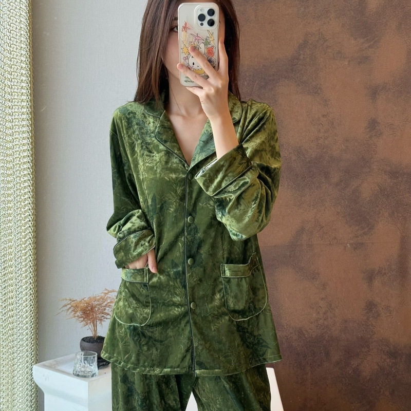 秋季轻奢睡衣女士套装金钻绒长袖长裤家居服简休闲套装可外穿丝绒,淘宝优惠券,粉丝福利购,淘宝优惠卷