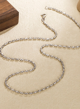 S925纯银新款橄榄珠豆豆意大利钻石项链2024时尚通勤潮流项饰