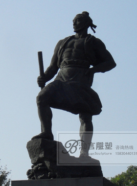 古代大禹治水黄铜公园人物雕塑