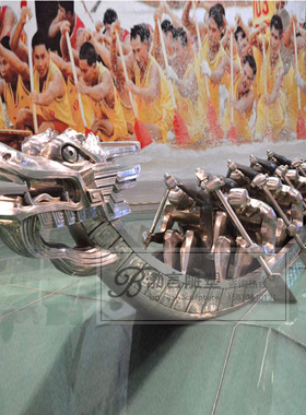 龙舟雕塑渤言雕塑玻璃钢观赏