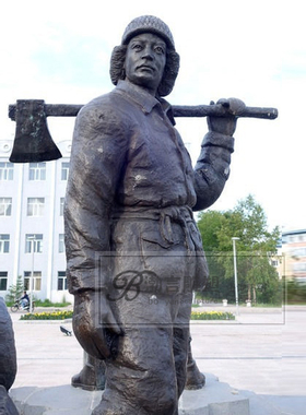 雕塑公园人物渤言玻璃钢仿铜