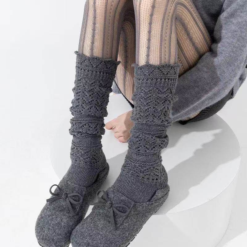 韩系y2k风腿套秋冬堆堆袜套针织雪花显瘦保暖灰色小腿套复古辣妹,淘宝优惠券,粉丝福利购,淘宝优惠卷