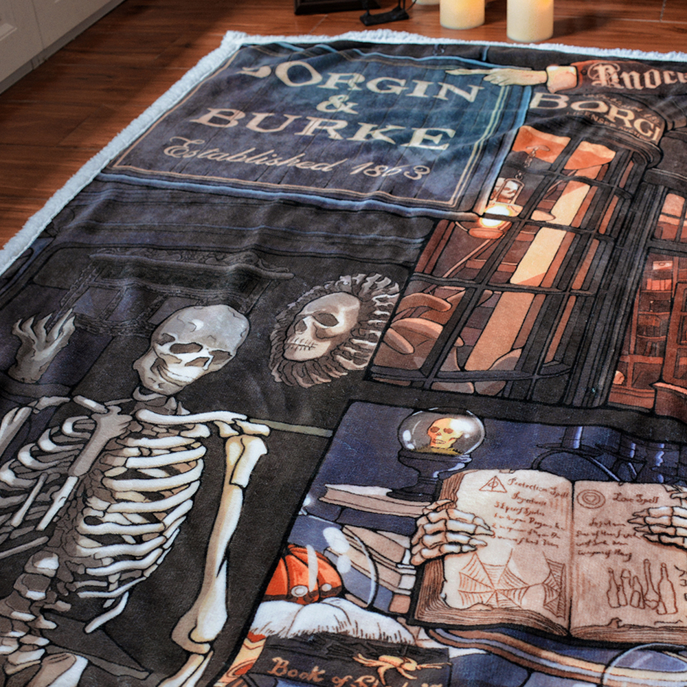 魔法插画毛毯双层羊羔绒午休毯沙发毯法兰绒空调毯挂毯小被子地垫