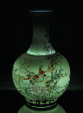 仿古粉彩瓷器摆件花瓶台面花瓶