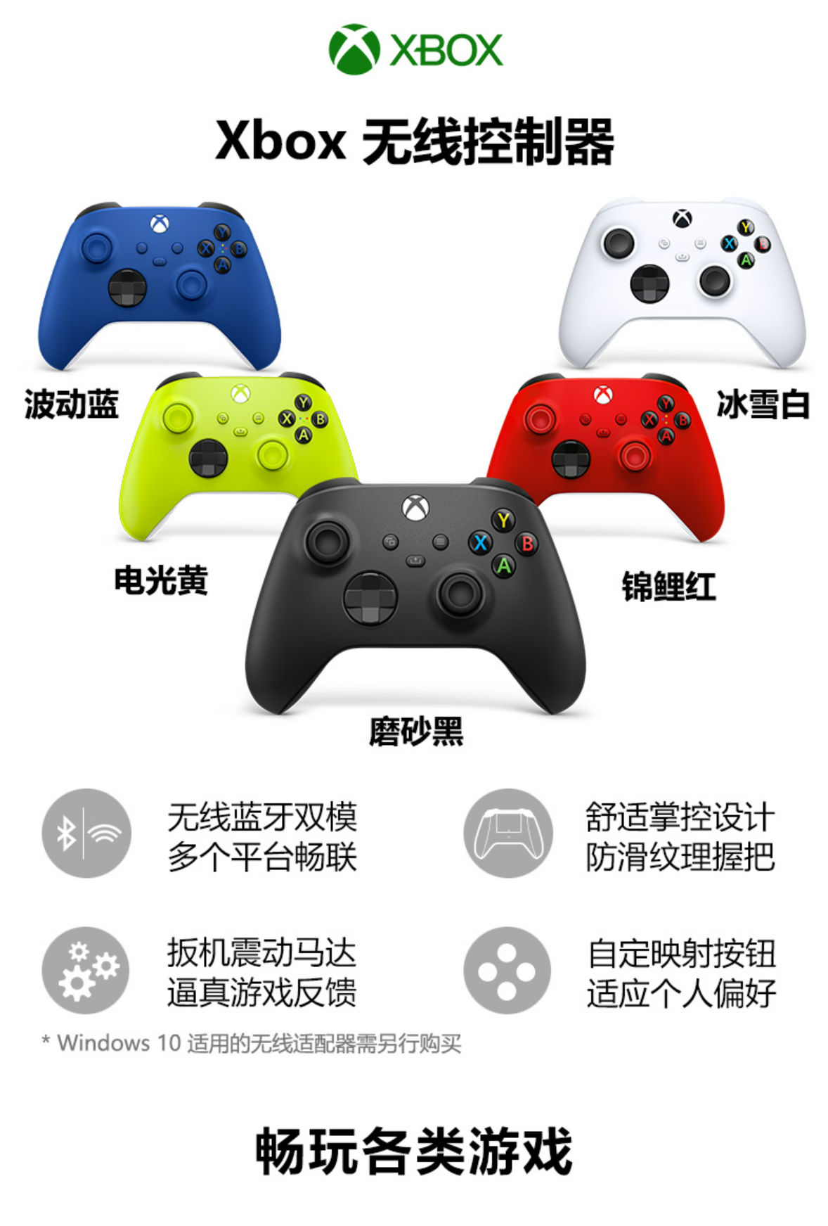 微软Xbox Series S/X游戏手柄 XSS XSX无线PC电脑版手机ones手柄-图1