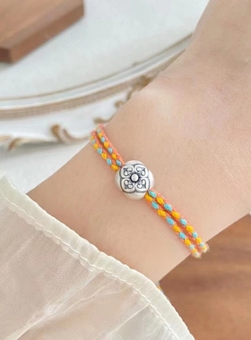 纯银心想事成学生手绳礼物送闺蜜