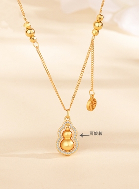 s925纯银立体福气葫芦项链女
