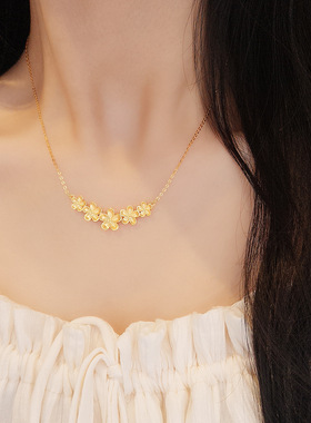 五朵金花锁骨链轻奢气质设计师款