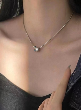 时来运转小蛮腰纯银项链粗款宝石