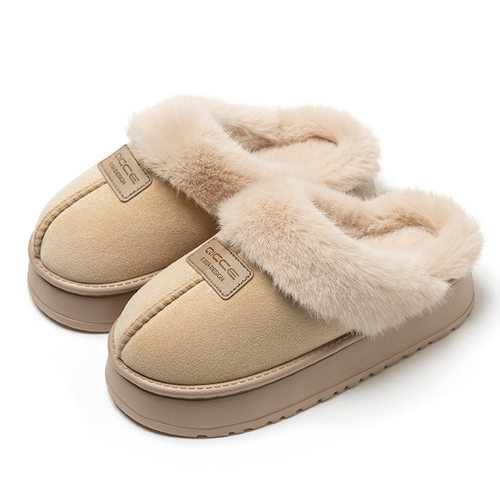 轻臣新款棉拖鞋女冬季室内家居厚底秋冬情侣款毛绒拖鞋男款家用 - 图3