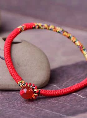 天然本命年红手绳