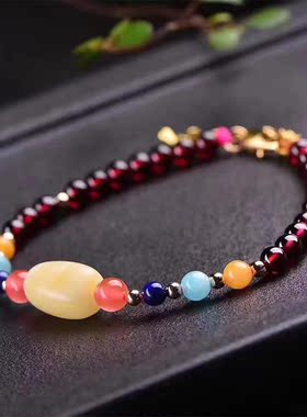 南红玛瑙天然蜜蜡青金石蓝玉髓