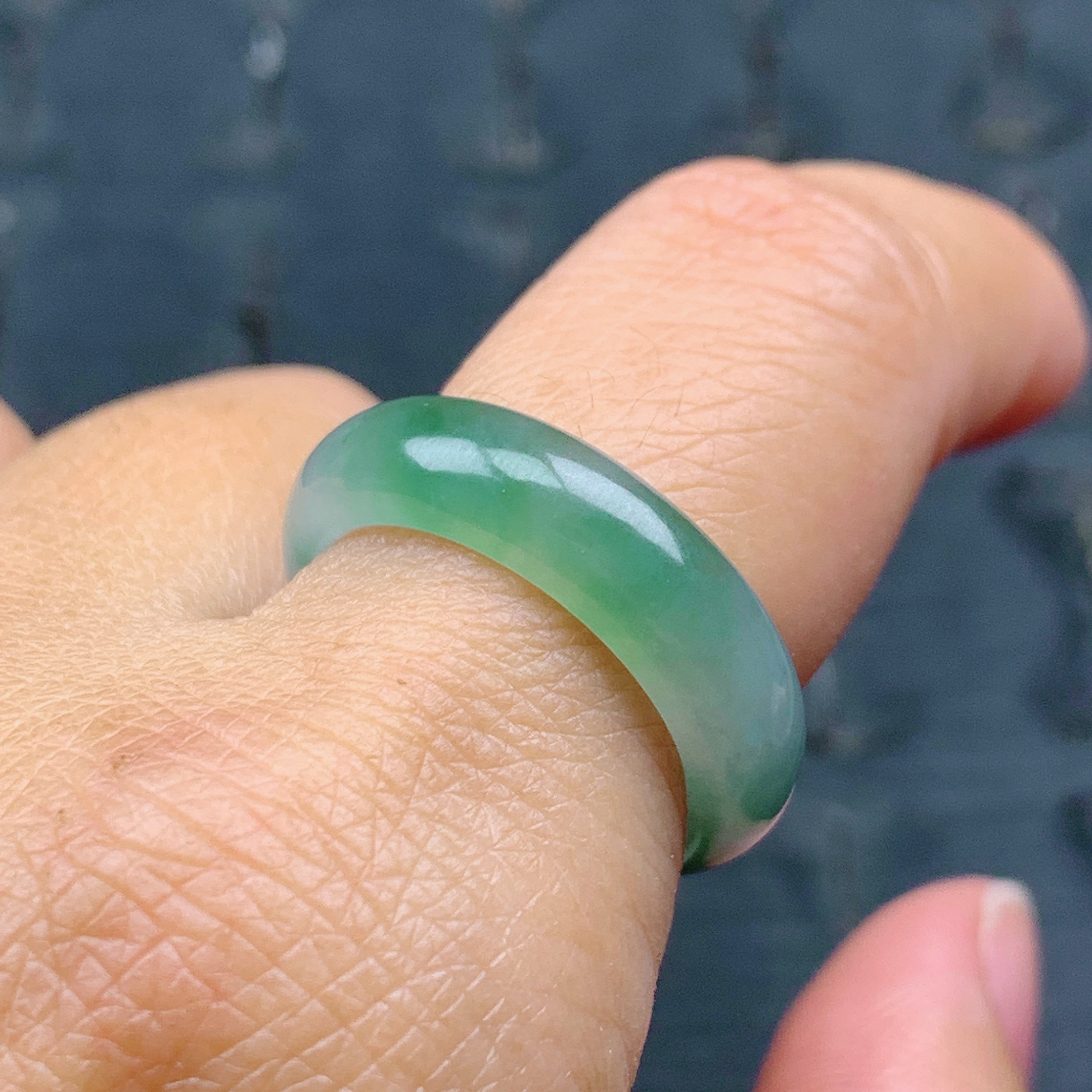 15号缅甸天然A货翡翠T593 内径17.6/5.9/3.4mm冰晴水飘花戒指圆环,淘宝优惠券,粉丝福利购,淘宝优惠卷