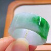 No. 27 Myanmar natural A-grade jadeite T1259 inner diameter 21.6-11.6-4.2mm spicy green ring finger