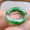 No. 14-15 Myanmar natural grade A jade T1262 inner diameter 17.5-4.8-2.7mm floating green square ring
