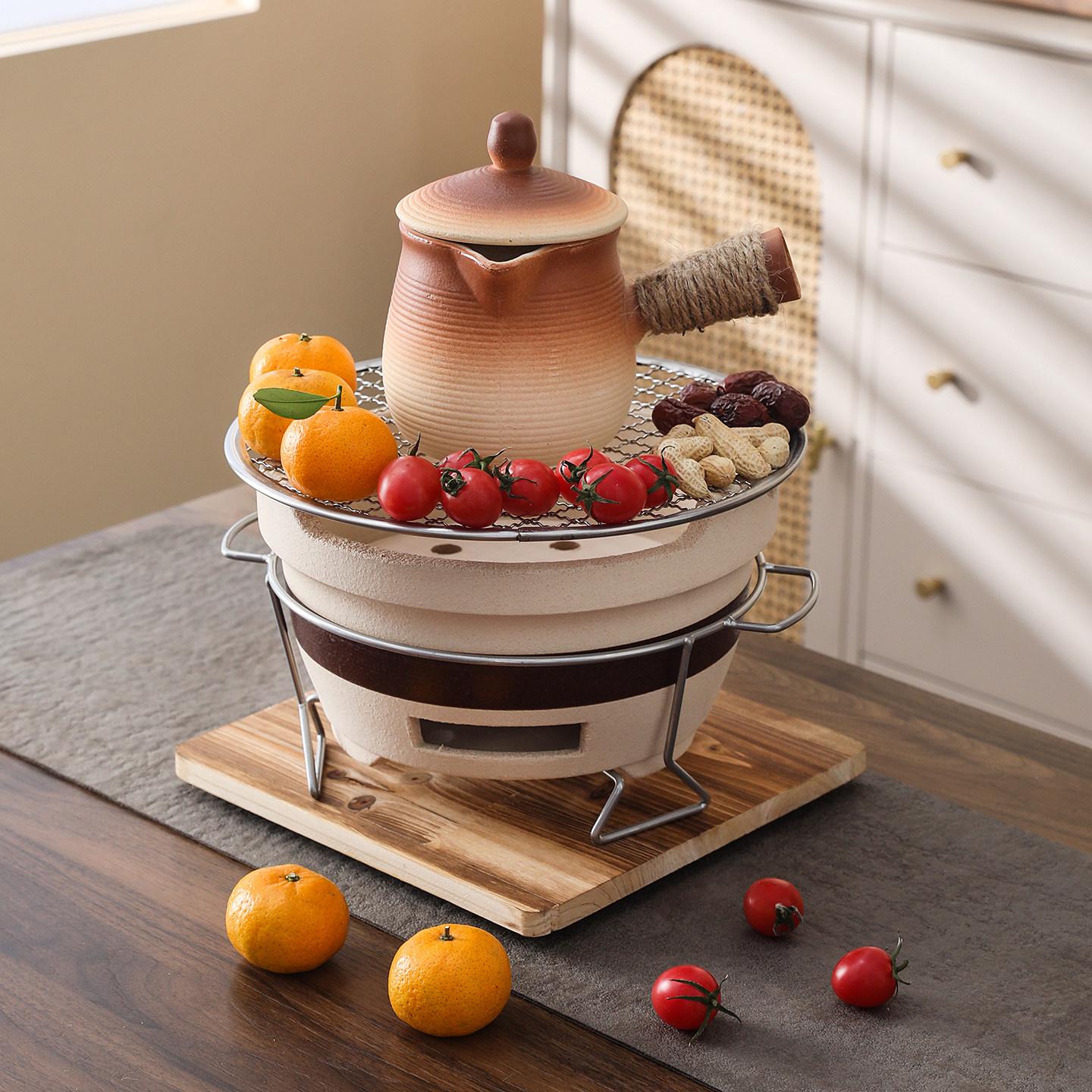 围炉煮茶室内外老式炭炉家用打边炉泥碳炉户外烧烤陶土烤奶罐罐壶,淘宝优惠券,粉丝福利购,淘宝优惠卷