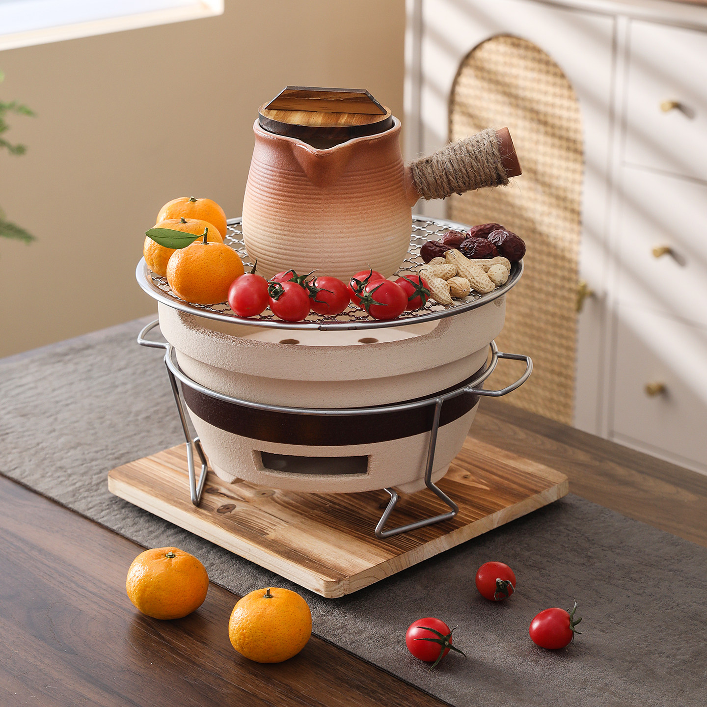 围炉煮茶室内外老式炭炉家用打边炉泥碳炉户外烧烤陶土烤奶罐罐壶,淘宝优惠券,粉丝福利购,淘宝优惠卷