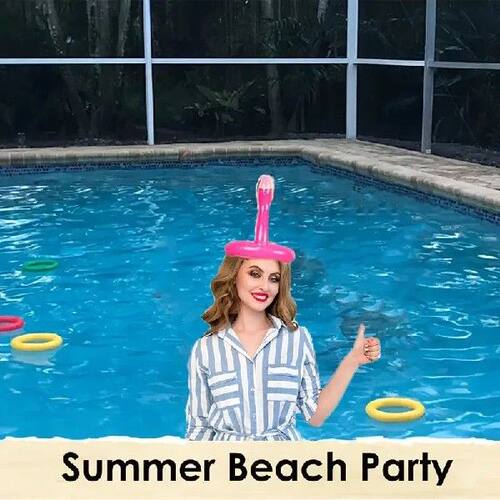 Flamingo Inflatable Ring Toss Game - Pool Party Toys - 图1