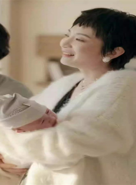 复古耳钉耳饰透明花朵项链