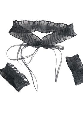 弹力花边项圈系带款式性感辣妹