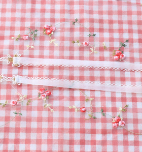 防过敏金属蕾丝白色复古锁骨链