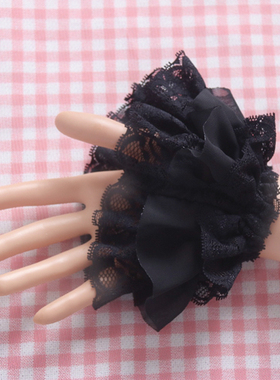 有弹力皮筋黑白色蕾丝宫廷风手环