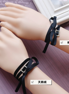 金属钻扣系带蝴蝶结颈圈项链