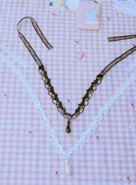 原创金属洛丽塔吊坠蕾丝项圈