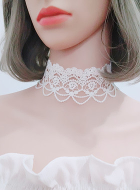 原创蕾丝飘带哥特式风遮疤痕项圈