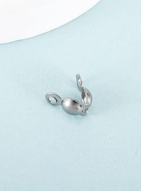 不锈钢直包扣双胞扣 diy配饰项链材料溜光定位珠扣双边扣链条饰品