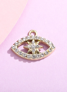 恶魔之眼挂件配饰镶钻吊坠简约合金饰品配件diy手链项链服饰材料