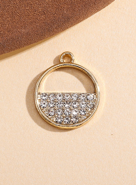 半圆挂件配饰镶钻小吊坠合金饰品配diy项链手链服饰包包耳饰头饰