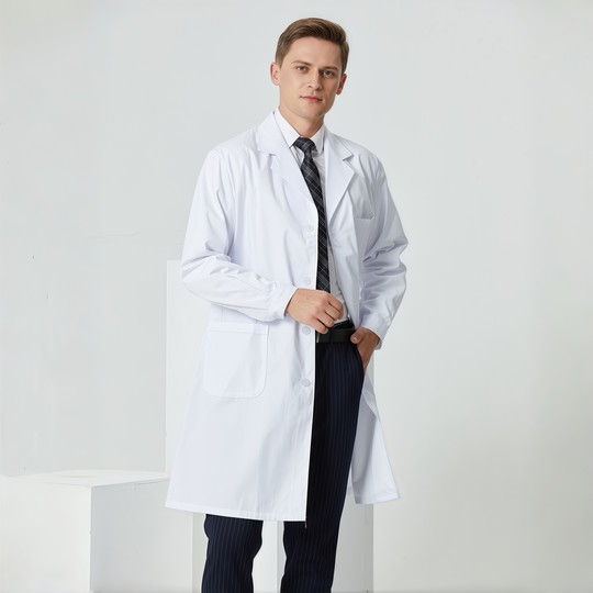 Nightingale weißer Arztkittel mit langen Ärmeln