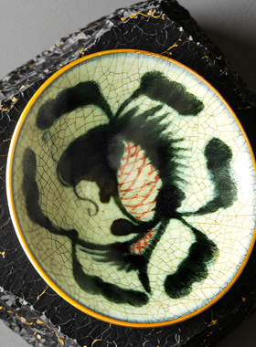 景德镇80年代柴窑开片年年有鱼碗