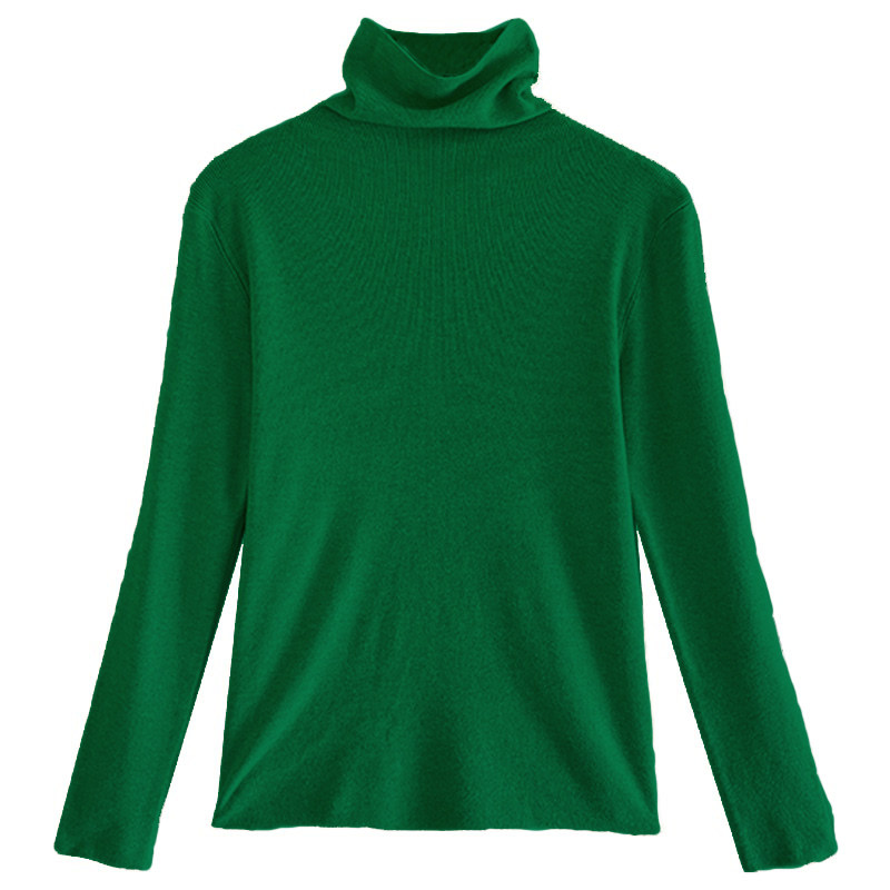 绿色高领别致打底衫女2025秋冬新款减龄内搭针织衫羊绒堆堆领毛衣,淘宝优惠券,粉丝福利购,淘宝优惠卷