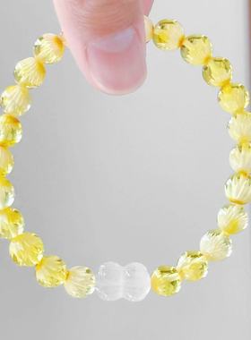 灵隐文创新款并蒂莲花国风手链景区文创金满仓新中式手串3346