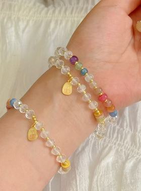 灵隐文创新款多宝彩虹古法手链蓝彩虹通五条金中式双圈手串3343