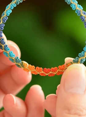 杭州灵隐景区马年新款情侣爱心绳新年好彩头锦鲤手工编织礼物手链