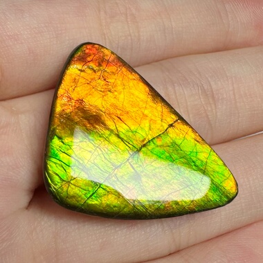 天然斑彩石树脂面金色三角裸石 吊坠 手链 挂件