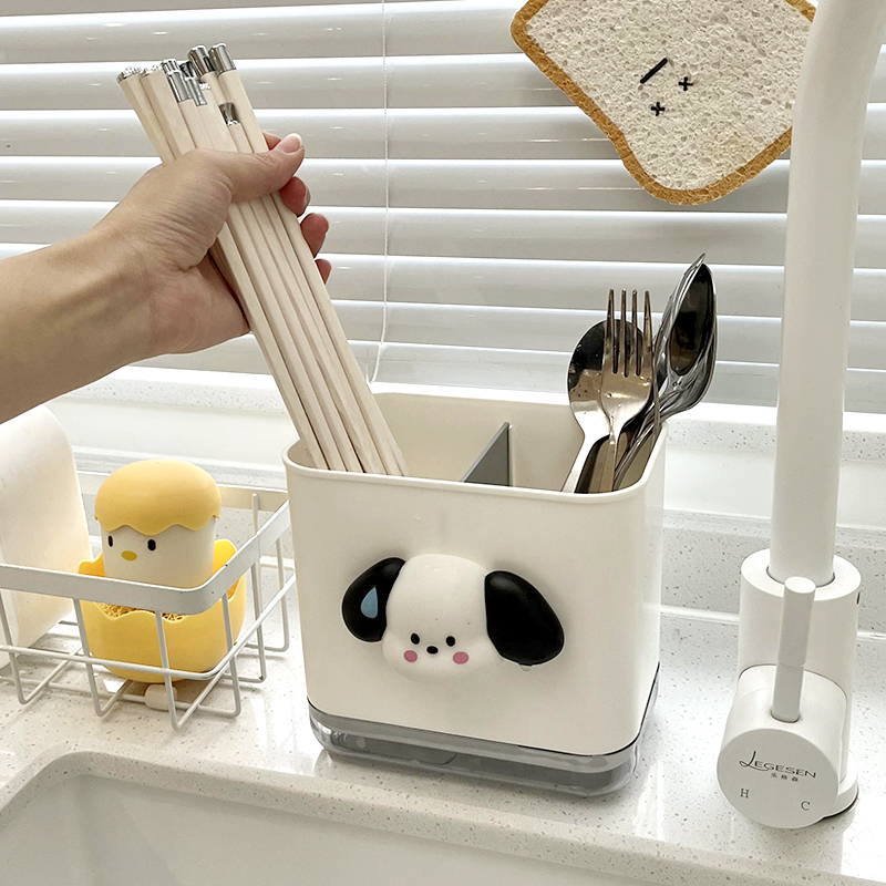 筷子筒台面置物架筷篓笼家用高档新款餐具勺子收纳盒厨房家用沥水