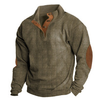 Mens casual standard collar long sleeved hoodie